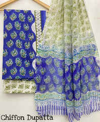 Pure Cotton Printed Salwar Suit With Chiffon Dupatta - 3