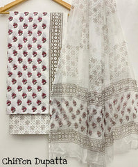 Pure Cotton Printed Salwar Suit With Chiffon Dupatta - 17