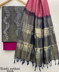 Pure Khadi Unstitched Suit With Khadi Dupatta (Lenght 2.5 Mtr. All) - 6