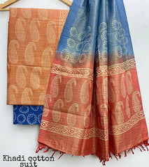 Pure Khadi Unstitched Suit With Khadi Dupatta (Lenght 2.5 Mtr. All) - 10