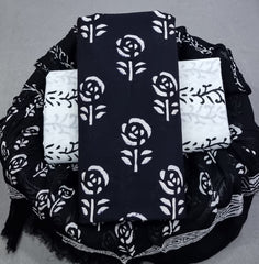 Pure Cotton Printed Salwar Suit With Chiffon Dupatta - 30