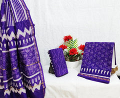 Pure Chanderi Silk Unstitched Suit (Lenght 2.5 Mtr Each Of Top, Bottom & Dupatta) - 17