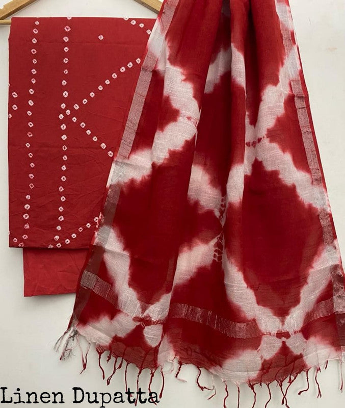 Pure Cotton Handblock Printed Cotton Salwar Suit With Linen Dupatta - 18