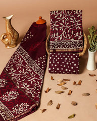 Pure Chanderi Silk Unstitched Suit (Lenght 2.5 Mtr Each Of Top, Bottom & Dupatta) - 18