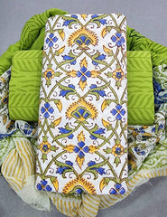 Pure Cotton Printed Salwar Suit With Chiffon Dupatta - 37