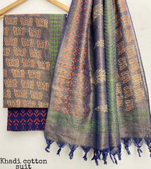 Pure Khadi Unstitched Suit With Khadi Dupatta (Lenght 2.5 Mtr. All) - 30