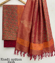 Pure Khadi Unstitched Suit With Khadi Dupatta (Lenght 2.5 Mtr. All) - 40