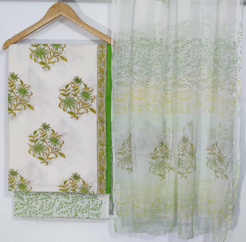 Pure Cotton Printed Salwar Suit With Chiffon Dupatta - 57