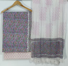 Pure Cotton Printed Salwar Suit With Chiffon Dupatta - 58