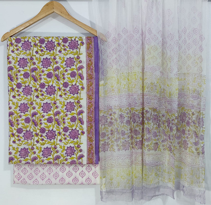 Pure Cotton Printed Salwar Suit With Chiffon Dupatta - 63