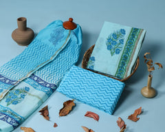 Pure Chanderi Silk Unstitched Suit (Lenght 2.5 Mtr Each Of Top, Bottom & Dupatta) - 48