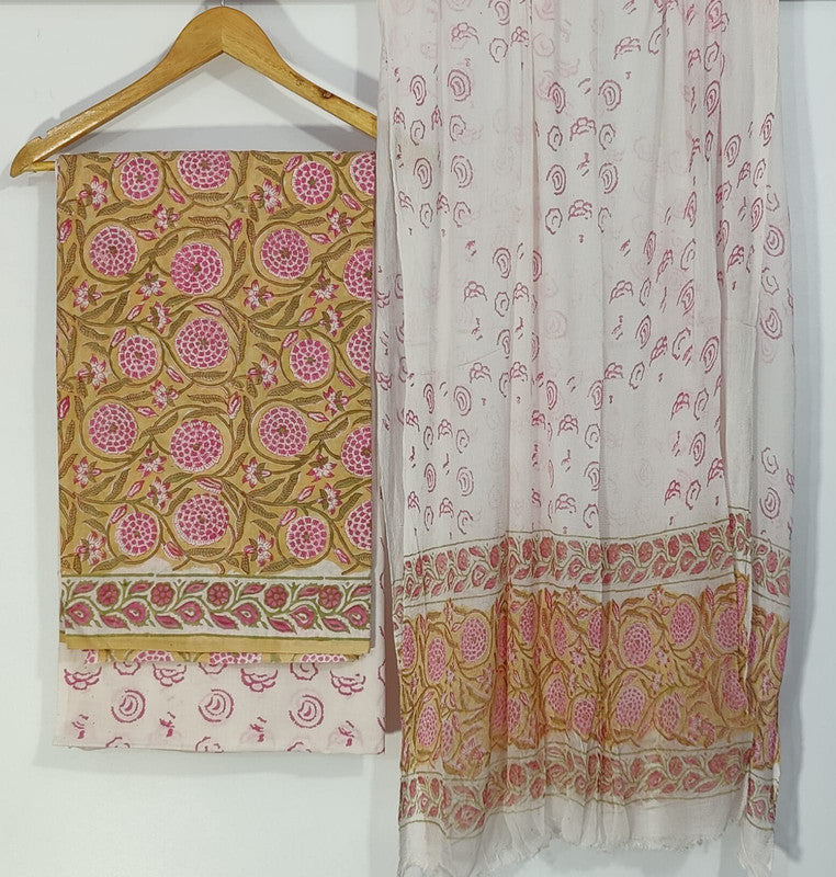 Pure Cotton Printed Salwar Suit With Chiffon Dupatta - 69