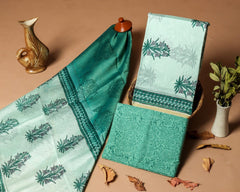 Pure Chanderi Silk Unstitched Suit (Lenght 2.5 Mtr Each Of Top, Bottom & Dupatta) - 59