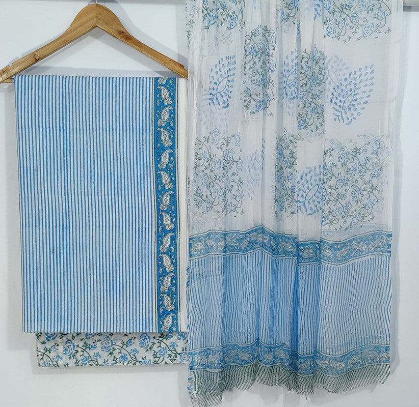 Pure Cotton Printed Salwar Suit With Chiffon Dupatta - 77