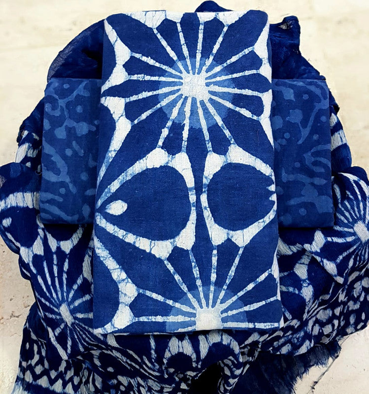 Pure Cotton Printed Salwar Suit With Chiffon Dupatta - 94