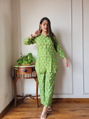 Green Cotton Co-ord Set