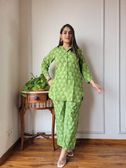 Green Cotton Co-ord Set