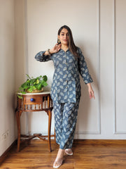 Grey Cotton Co-ord Set