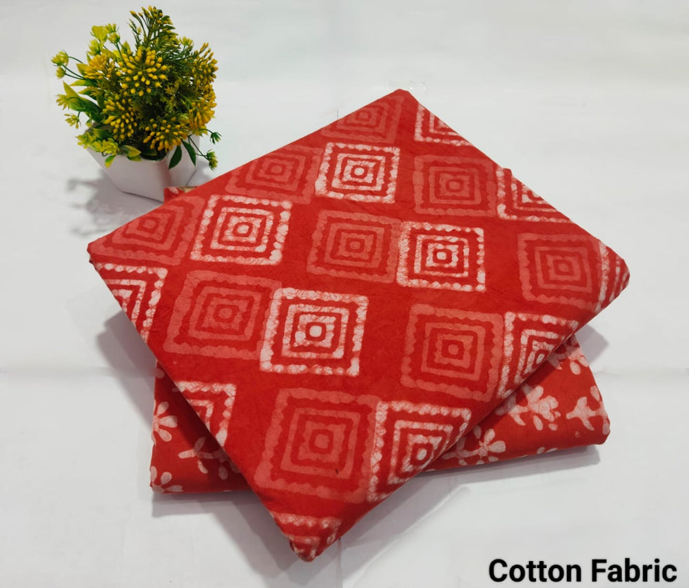 pure cotton handblock printed top bottom set (2.5 Mtr Top & 2.5 Mtr Bottom) - 14