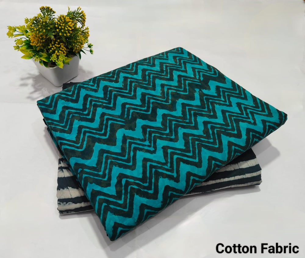 pure cotton handblock printed top bottom set (2.5 Mtr Top & 2.5 Mtr Bottom) - 23