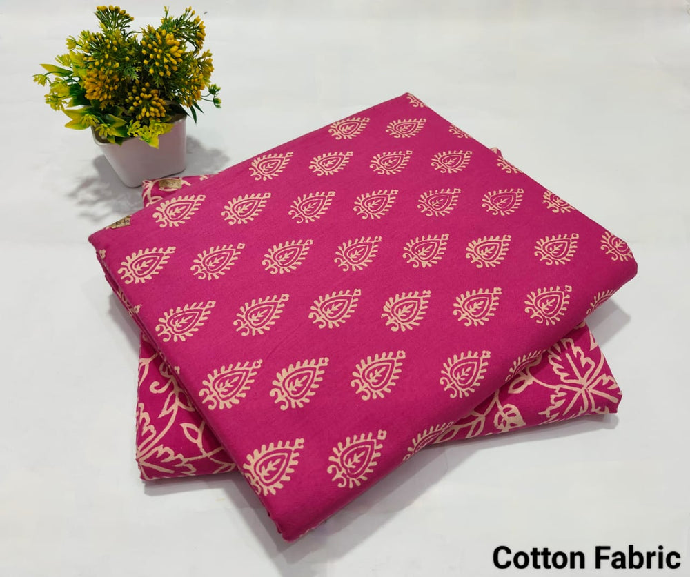 pure cotton handblock printed top bottom set (2.5 Mtr Top & 2.5 Mtr Bottom) - 34