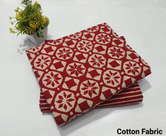pure cotton handblock printed top bottom set (2.5 Mtr Top & 2.5 Mtr Bottom) - 53