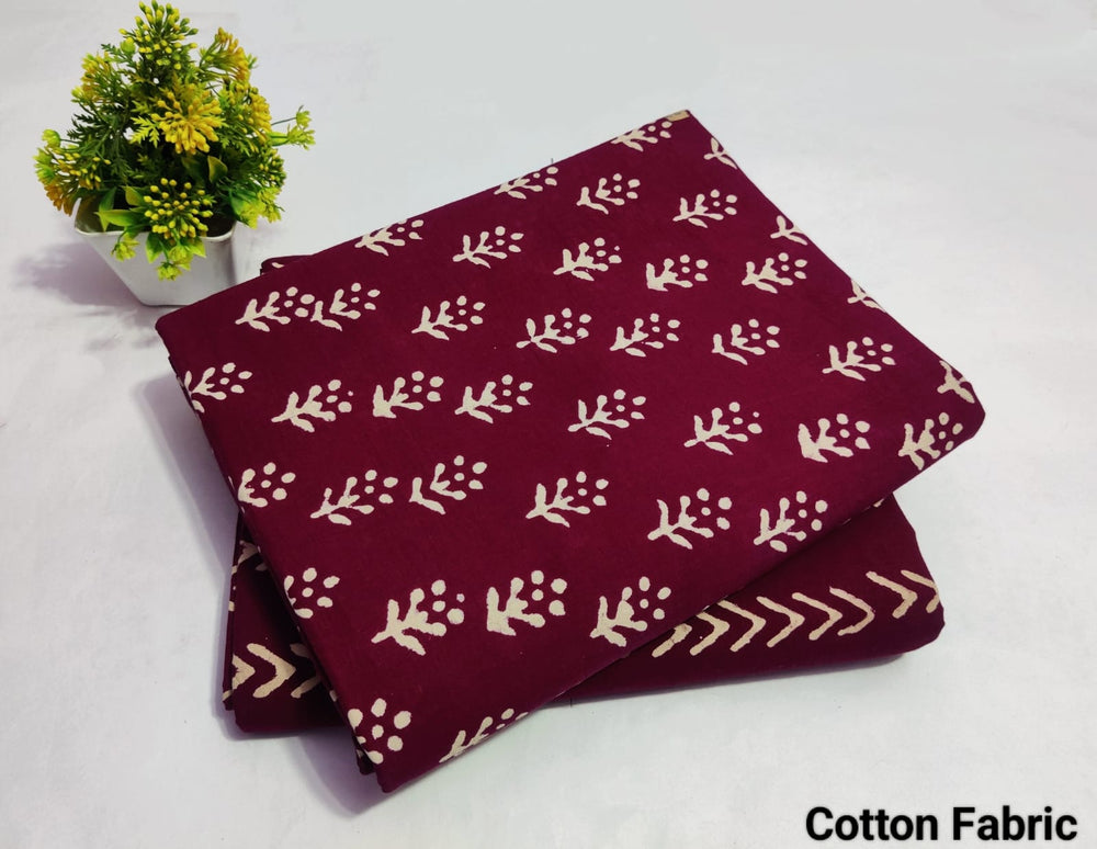 pure cotton handblock printed top bottom set (2.5 Mtr Top & 2.5 Mtr Bottom) - 72