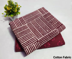 pure cotton handblock printed top bottom set (2.5 Mtr Top & 2.5 Mtr Bottom) - 44