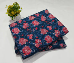 pure cotton handblock printed top bottom set (2.5 Mtr Top & 2.5 Mtr Bottom) - 81