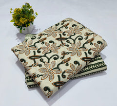 pure cotton handblock printed top bottom set (2.5 Mtr Top & 2.5 Mtr Bottom) - 96