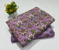 pure cotton handblock printed top bottom set (2.5 Mtr Top & 2.5 Mtr Bottom) - 97