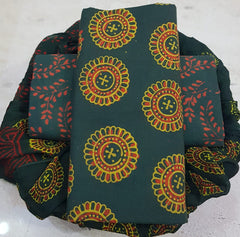 Pure Cotton Printed Salwar Suit With Chiffon Dupatta - 2