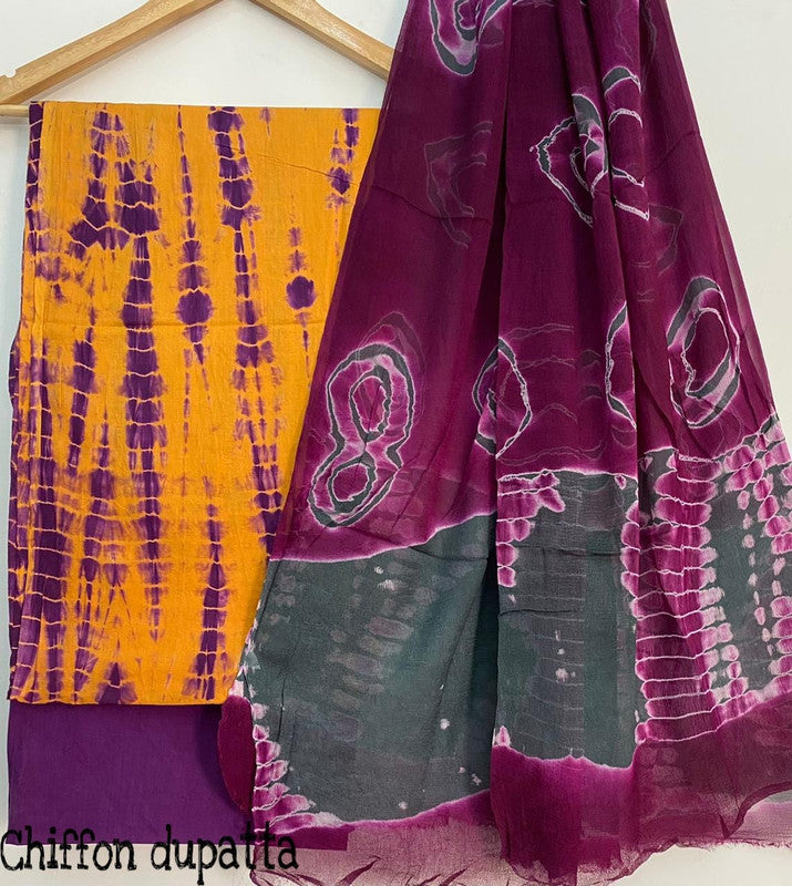 Pure Cotton Printed Salwar Suit With Chiffon Dupatta - 16