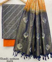 Pure Khadi Unstitched Suit With Khadi Dupatta (Lenght 2.5 Mtr. All) - 4