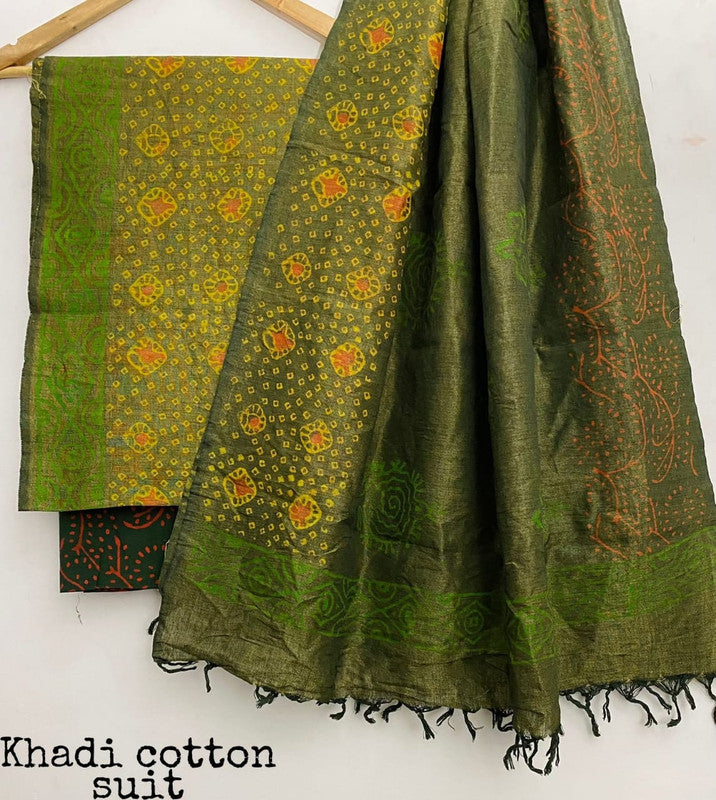 Pure Khadi Unstitched Suit With Khadi Dupatta (Lenght 2.5 Mtr. All) - 8