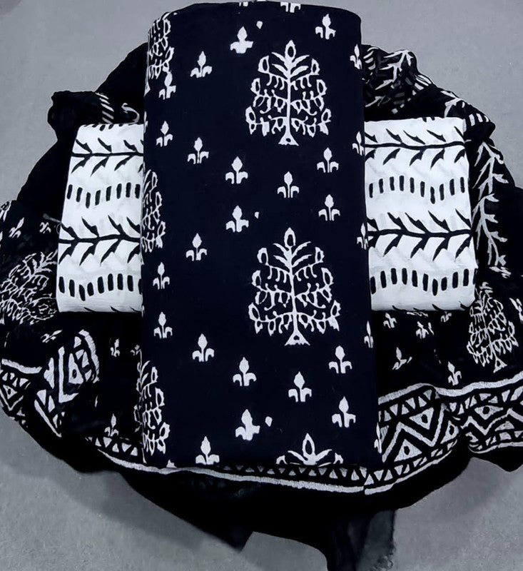 Pure Cotton Printed Salwar Suit With Chiffon Dupatta - 29