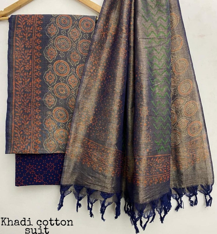 Pure Khadi Unstitched Suit With Khadi Dupatta (Lenght 2.5 Mtr. All) - 13