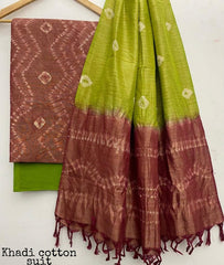 Pure Khadi Unstitched Suit With Khadi Dupatta (Lenght 2.5 Mtr. All) - 14