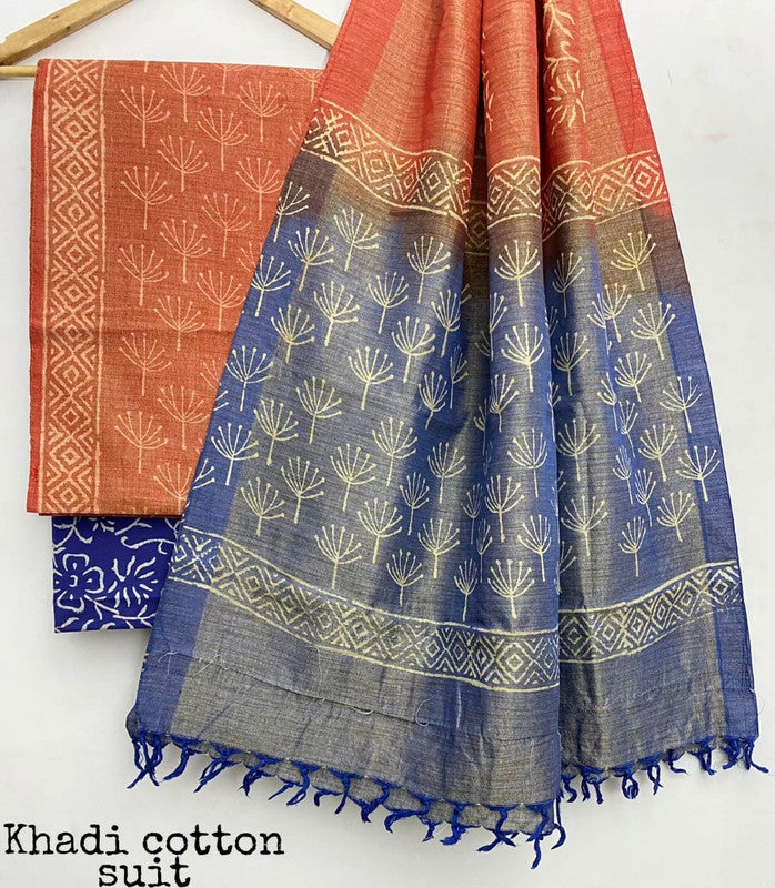 Pure Khadi Unstitched Suit With Khadi Dupatta (Lenght 2.5 Mtr. All) - 16