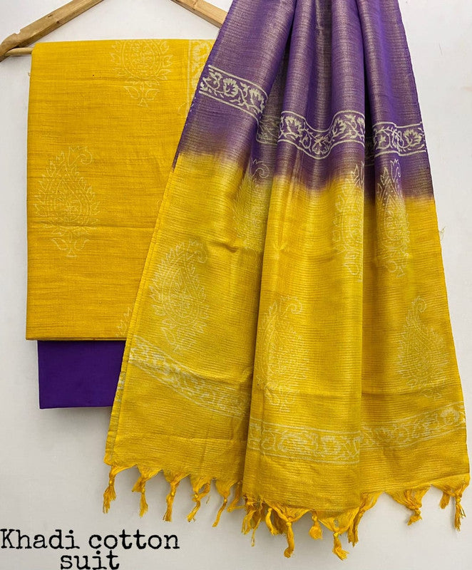 Pure Khadi Unstitched Suit With Khadi Dupatta (Lenght 2.5 Mtr. All) - 18