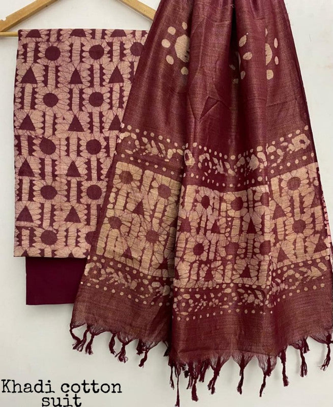 Pure Khadi Unstitched Suit With Khadi Dupatta (Lenght 2.5 Mtr. All) - 21