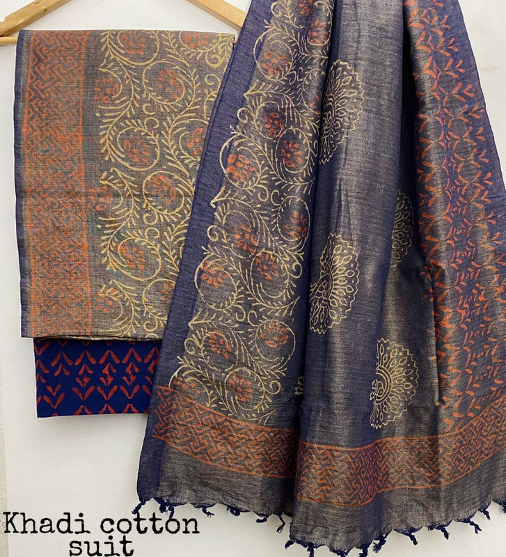 Pure Khadi Unstitched Suit With Khadi Dupatta (Lenght 2.5 Mtr. All) - 22