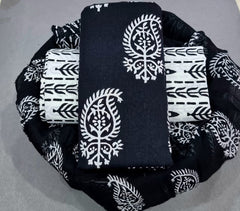 Pure Cotton Printed Salwar Suit With Chiffon Dupatta - 40