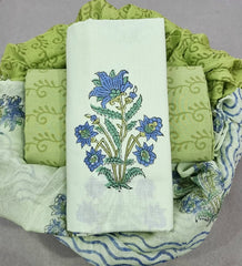 Pure Cotton Printed Salwar Suit With Chiffon Dupatta - 41