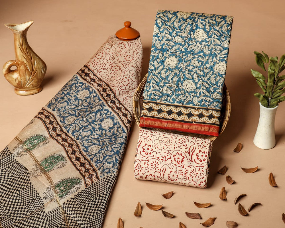 Pure Chanderi Silk Unstitched Suit (Lenght 2.5 Mtr Each Of Top, Bottom & Dupatta) - 29