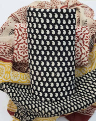 Pure Cotton Printed Salwar Suit With Chiffon Dupatta - 45