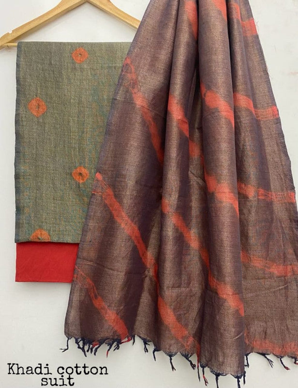 Pure Khadi Unstitched Suit With Khadi Dupatta (Lenght 2.5 Mtr. All) - 32