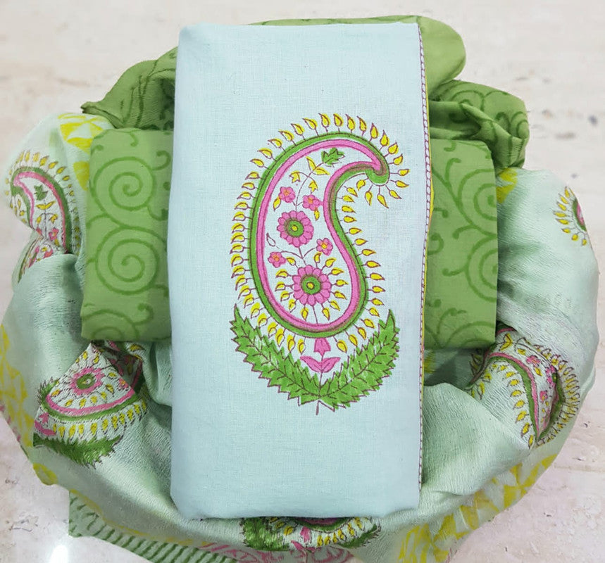 Pure Cotton Printed Salwar Suit With Chiffon Dupatta - 49