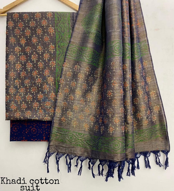 Pure Khadi Unstitched Suit With Khadi Dupatta (Lenght 2.5 Mtr. All) - 33