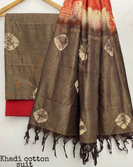 Pure Khadi Unstitched Suit With Khadi Dupatta (Lenght 2.5 Mtr. All) - 35